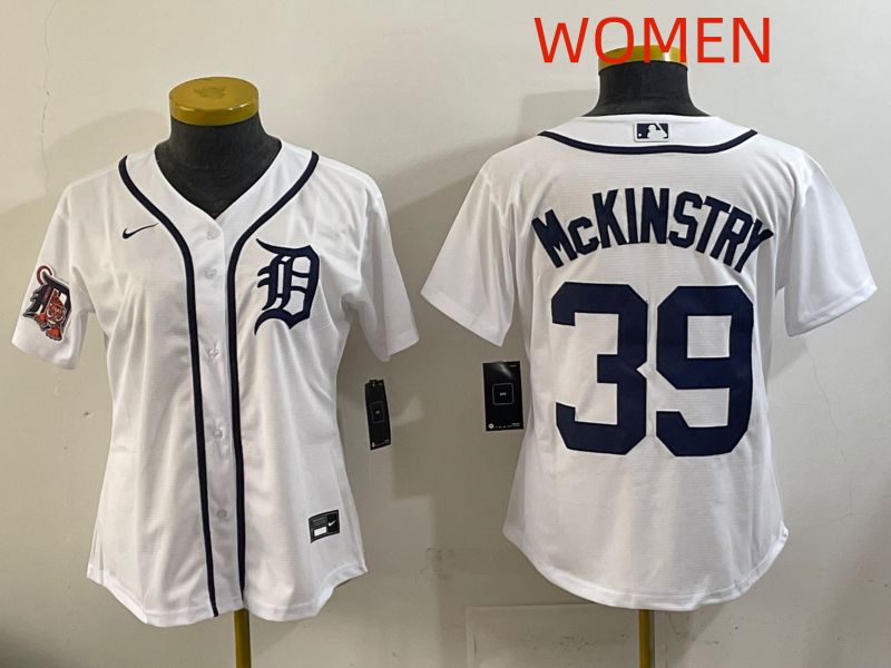 Women Detroit Tigers #39 Mckinstry White Game Nike MLB Jersey style 005->women mlb jersey->Women Jersey